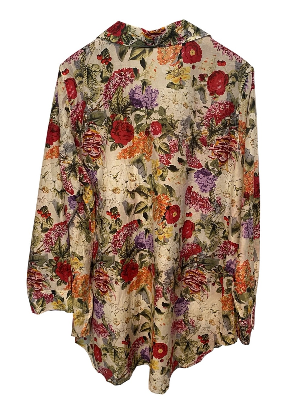 SOFT SURROUNDINGS SILK BLEND FLORAL POP OVER TUNIC TOP BLOUSE SZ 2X - Picture 3 of 4